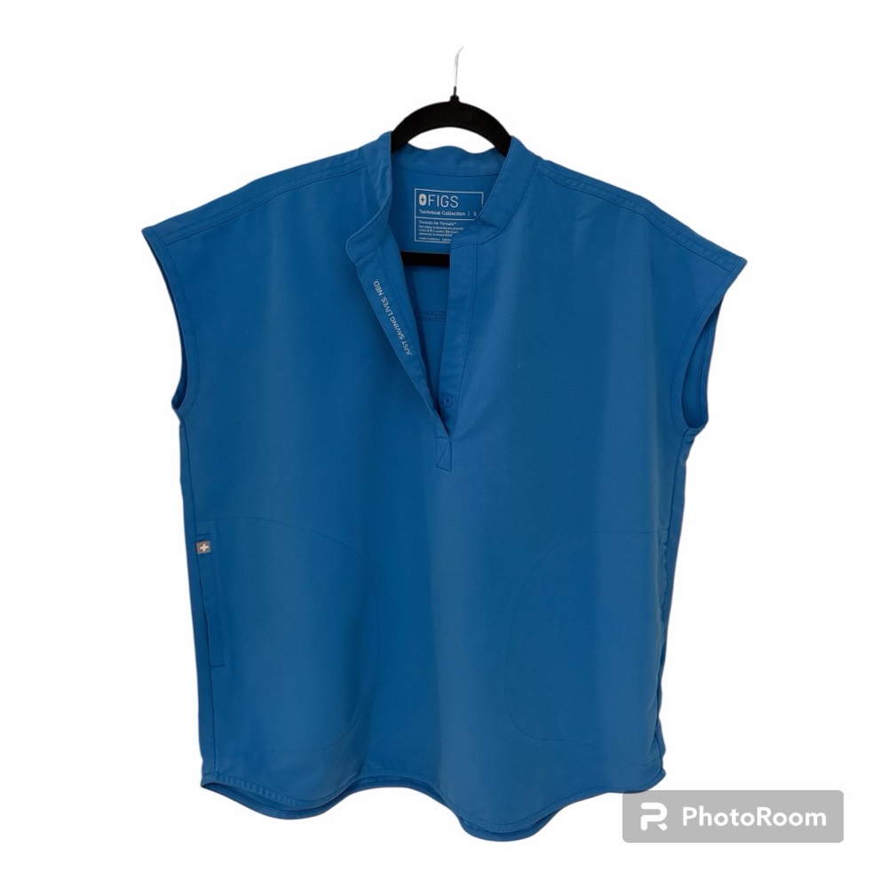 FIGS Cobalt Blue Sleeveless V-Neck Scrub Top